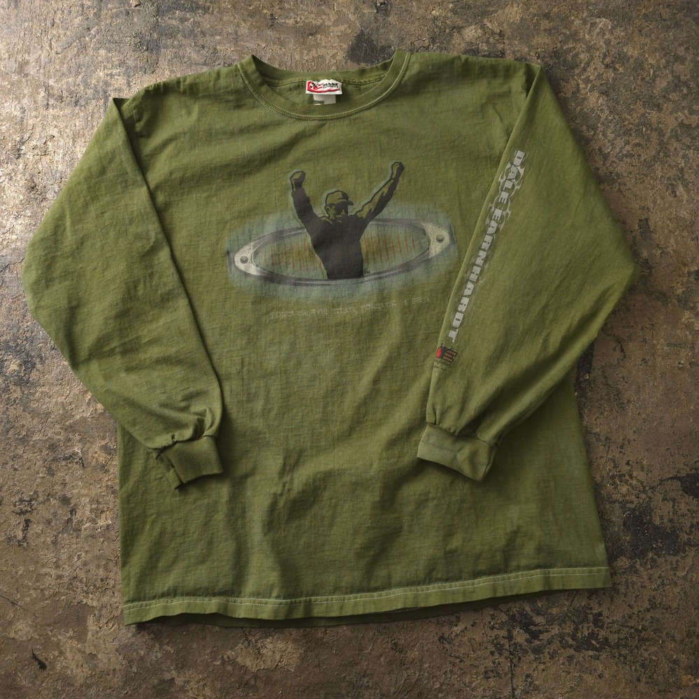 Vintage 00s Chase Authentics Green Dale Earnhardt Long Sleeve T-shirt XL Nascar